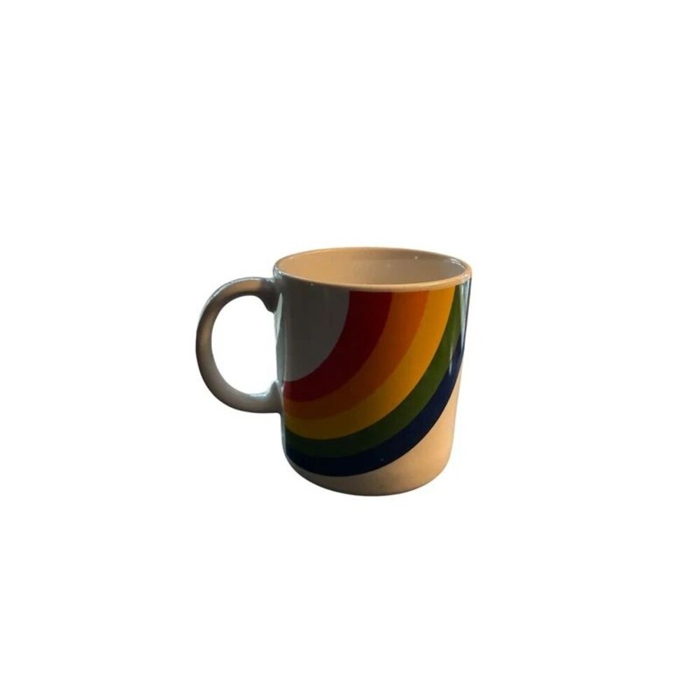 Vintage 1980s FTD Rainbow Ceramic Coffee Mug Retro 80s Pride Cup Stranger Things